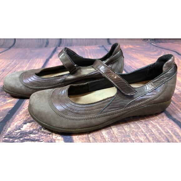 NAOT Kirei Brown Suede Leather Mary Jane Shoes Womens 39 / 8 (2e14) - Picture 1 of 10